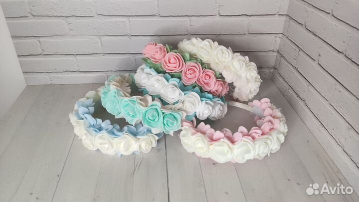 Ободок с цветами для девочки