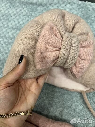 Зимний Комплект шапка и снуд для девочки