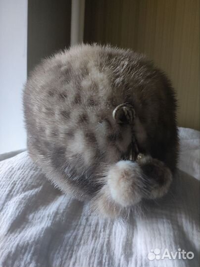 Шапка норковая женская вязаная натуральный мех