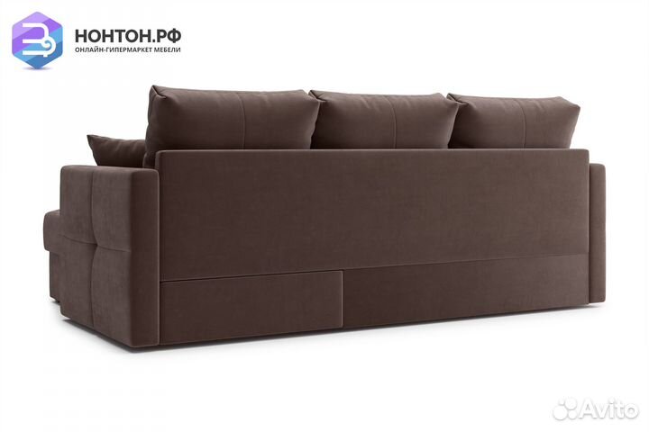 Диван угловой дельфин Вита коричневый