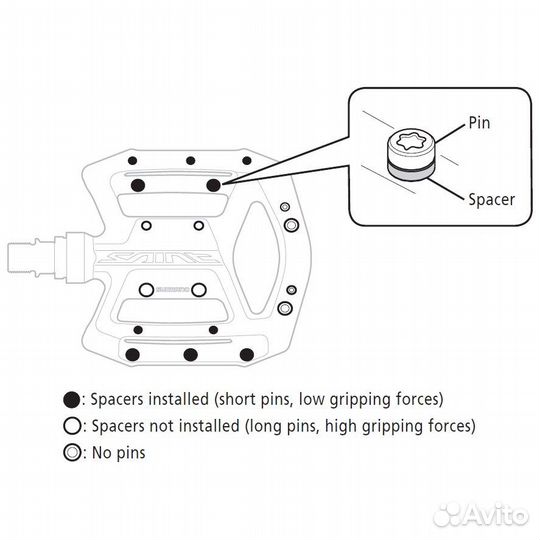 Шипы Shimano для PD-MX80, компл. 9шт, шипы+шайбы