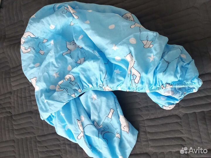 Детская простынь на резинке новая на матрас 120х60