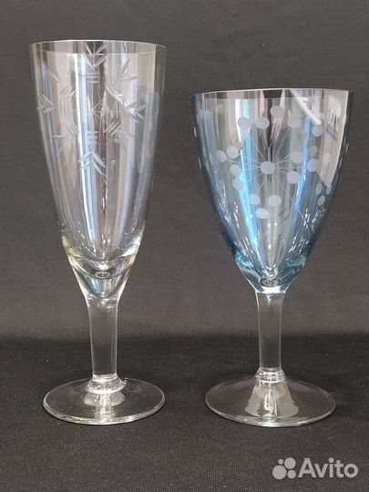 Фужеры, цветное стекло, СССР