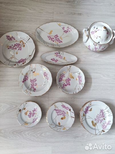 Новый сервиз дулевский розовая ветвь