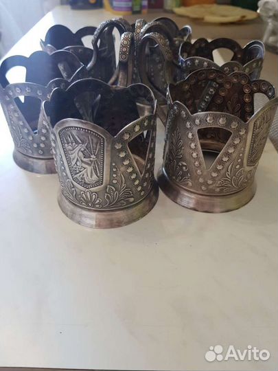 Подстаканники СССР. Нейзирбер (мнц) мельхиор