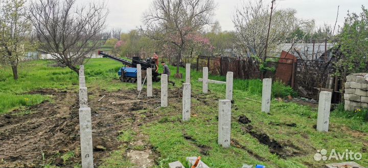 Забивка свай. Фундамент на жб сваях