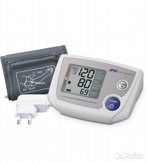 Тонометр автоматический AND UA-777 AC с адаптером