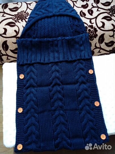 Вязанный конверт для новорожденного. Новый