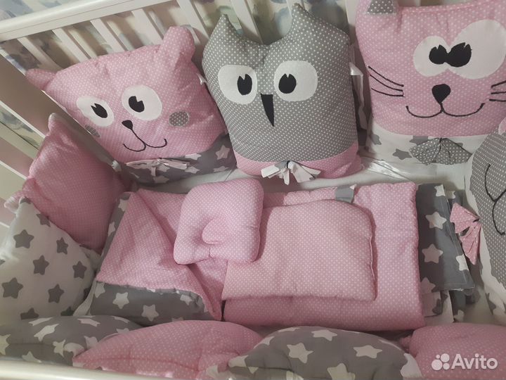 Мягкие бортики для детской кроватки