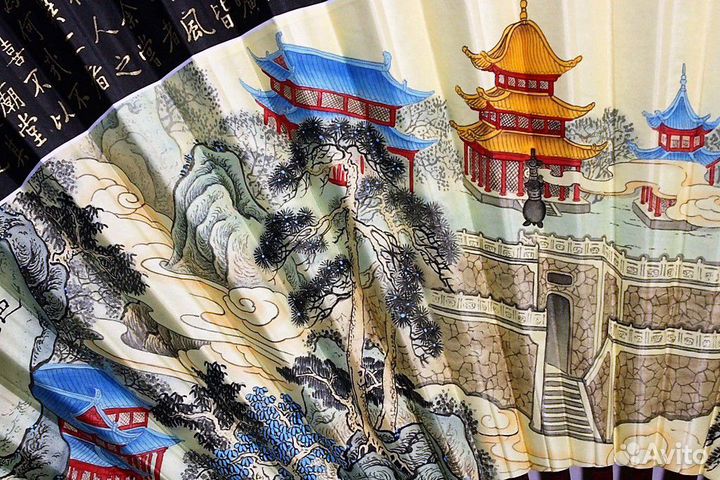 Пейзаж с Пагодами - Настенный Веер,0,65м., ru* 2-4