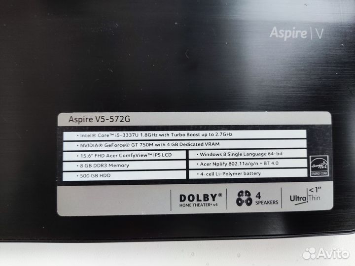 Ноутбук Acer V5 572g - i5, 15