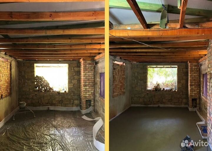 Полусухая механизированная стяжка пола от 80м2