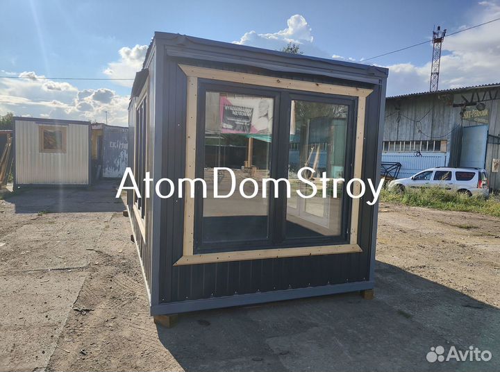Вагончик бытовка строительная с установкой