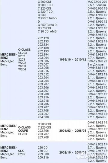 Фильтр масляный mercedes-benz