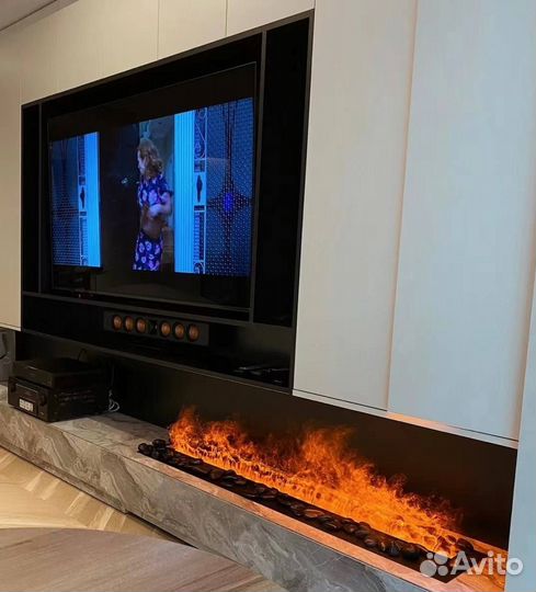 Паровой камин 100см- эффект реального пламени