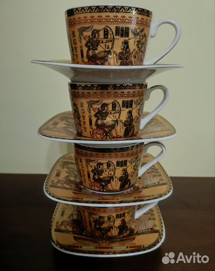 Чашки с блюдцами - 4 пары