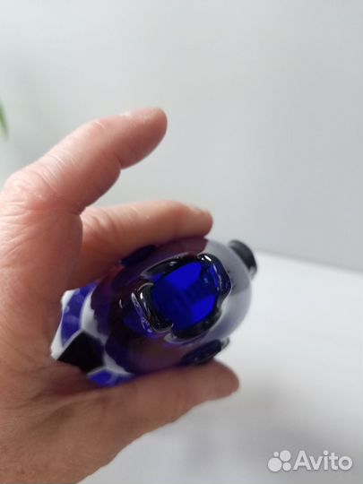 Ваза для цветов синее стекло СССР