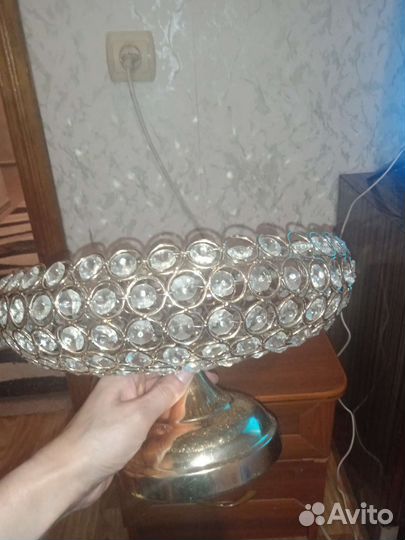 Ваза для фруктов на ножке хрусталь