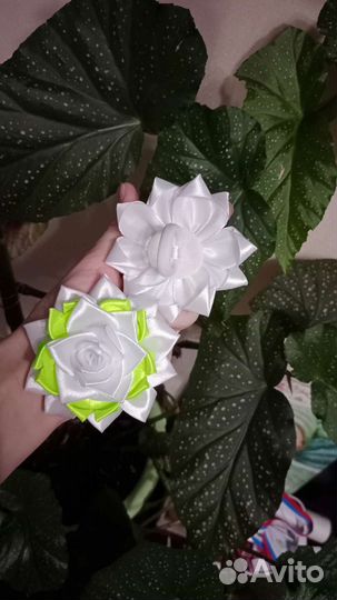 Резинки бантики для волос ручной работы