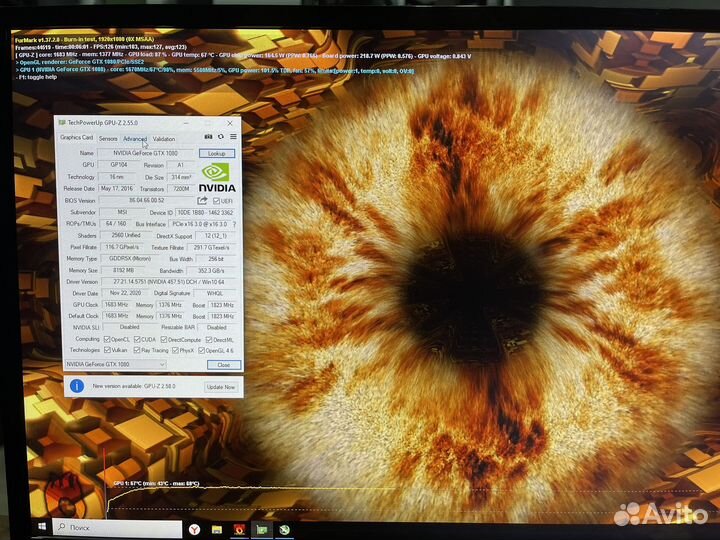 Видеокарта GTX 1080 8GB MSI Gaming X