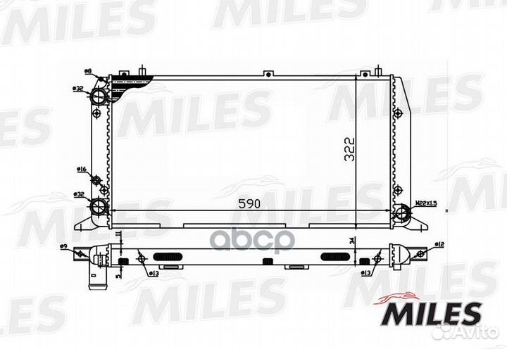 Радиатор audi A80 1.6-2.0 86-94 acrm012 Miles