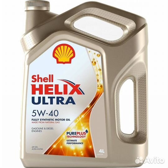 Моторное масло Shell Helix Ultra 5W-40, 4 литра