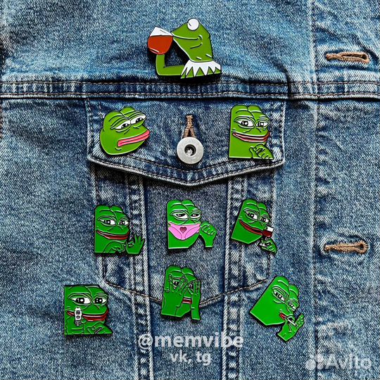 Значок (пин) Пепе металлический / Вариант №9