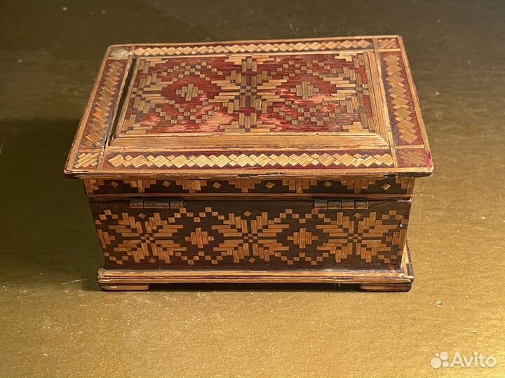 Шкатулка СССР Инкрустация Деревянная маркетри. *