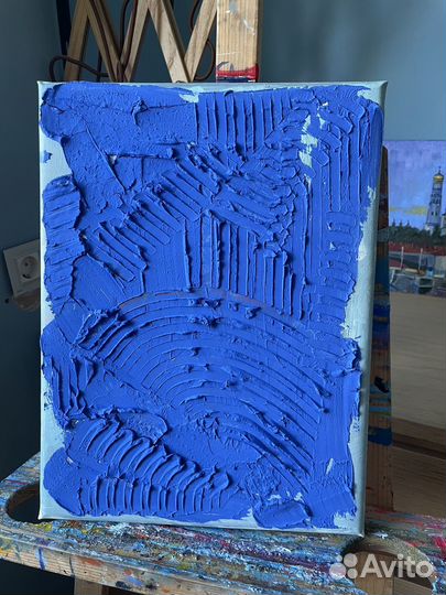 Картина текстурная синяя