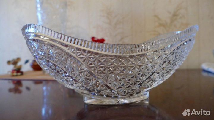 Хрустальная ваза Ладья, большая, пр-во СССР