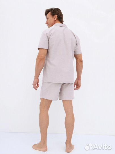 Мужской комплект из хлопка и льна