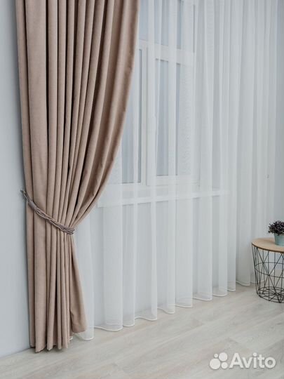 Готовый тюль на ленте канвас 300*260см и 500*260см