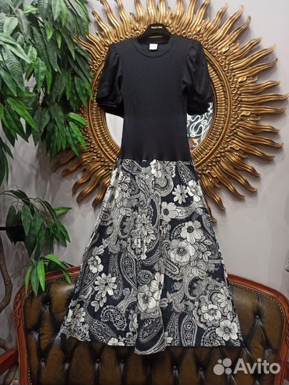 Платье хлопок/коттон 46-50 имитация футболка/юбка