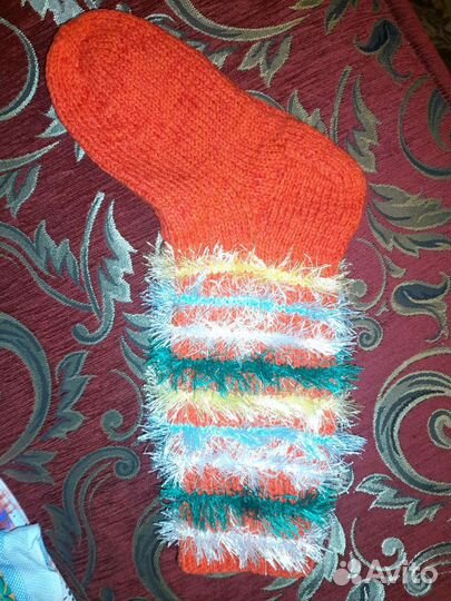 Носки ручной вязки шерстяные