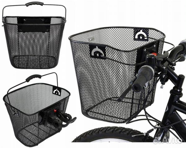 Корзина быстросъёмная серебристая с ручкой