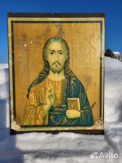 Икона. Бумага на дереве