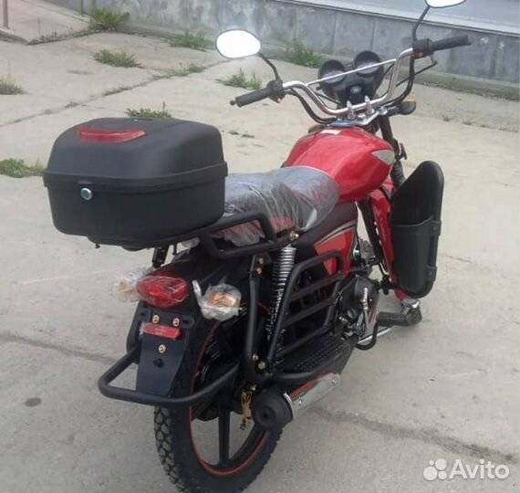 Мопед Raid красный (кофр, дуги с карманами)