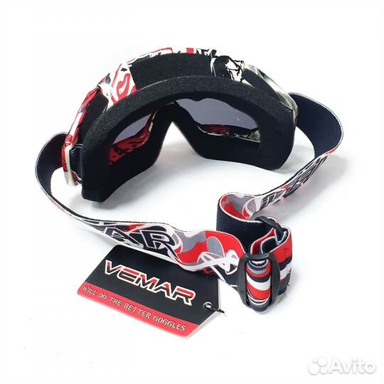 Очки для мотокросса vemar MJ16 (черно-красный)