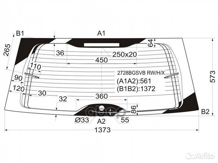 Стекло заднее с обогревом citroen C8/peugeot 80