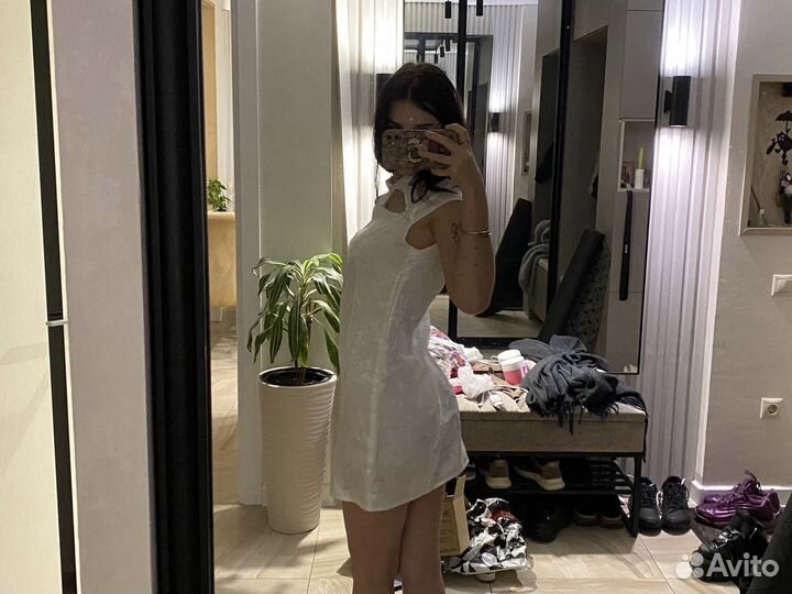 Платье ципао белое s