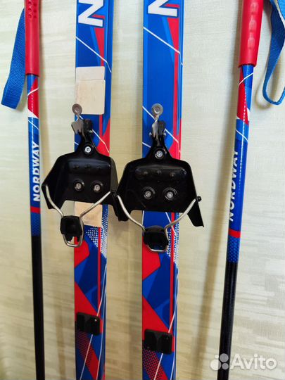 Лыжи беговые детские 130 с ботинками 33 размер