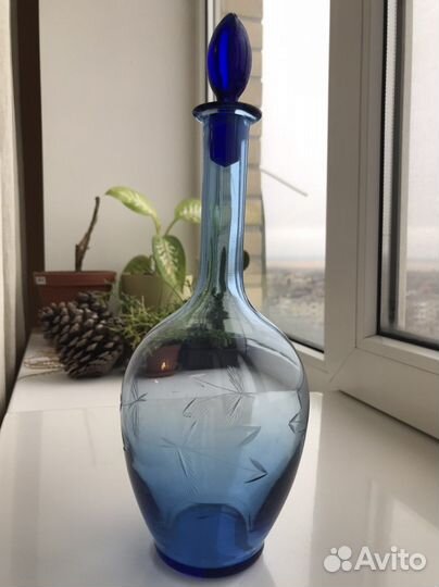Штоф кобальтовое стекло СССР