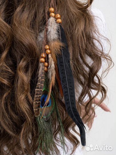 Повязка с перьями на голову Тика