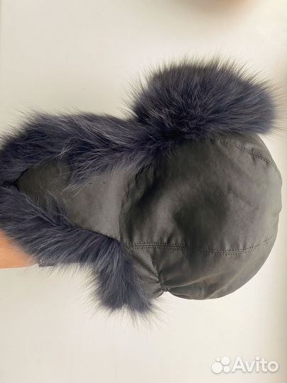 Шапка ушанка нат кожа, нат мех песца (аркт лиса)