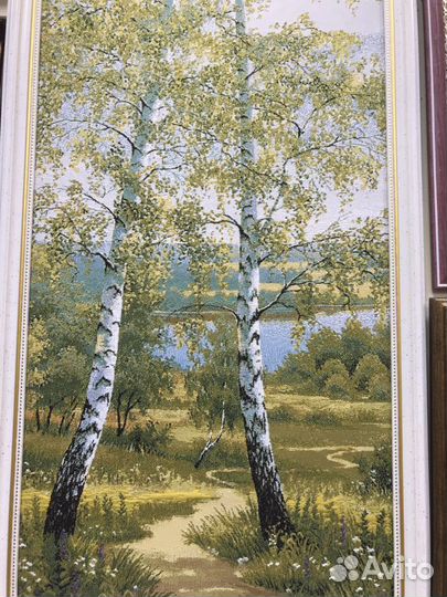 Картина из гобелена Белые березы