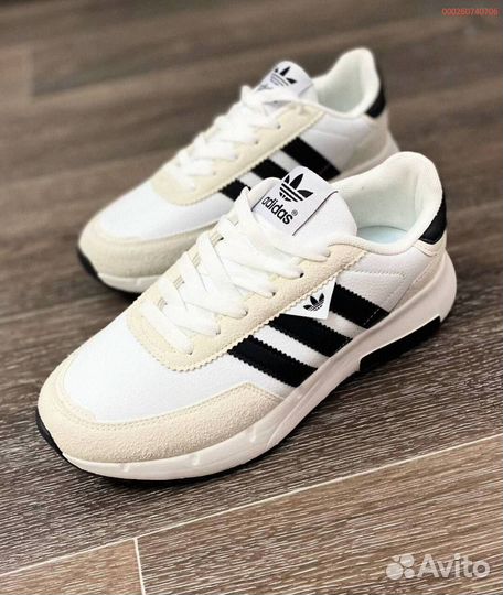 Мужские кроссовки Adidas черно-белые