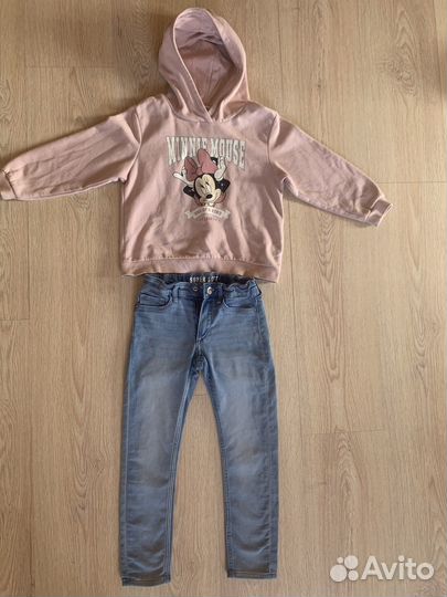 Комплект H&M для девочки 116 джинсы и толстовка