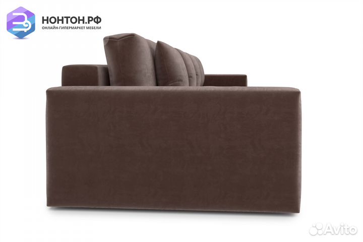 Диван прямой тик-так Монарх коричневый