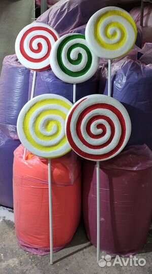 Леденцы сладости из пенопласта, декор, декорации