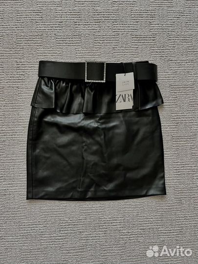 Кожаная юбка карандаш Zara S (42-44)